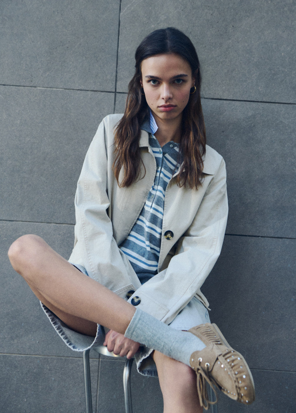 Leather fringe loafers