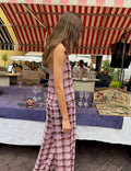Checkered long harem pants