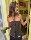 Top halter with small balls