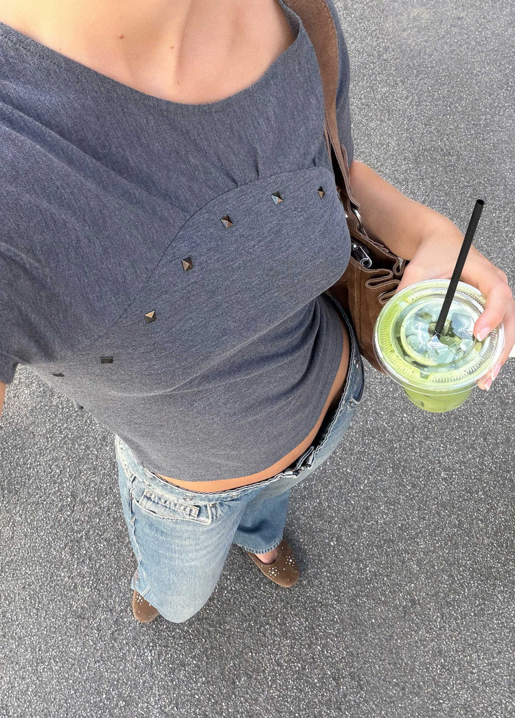 T-shirt met vooraanzicht en studs