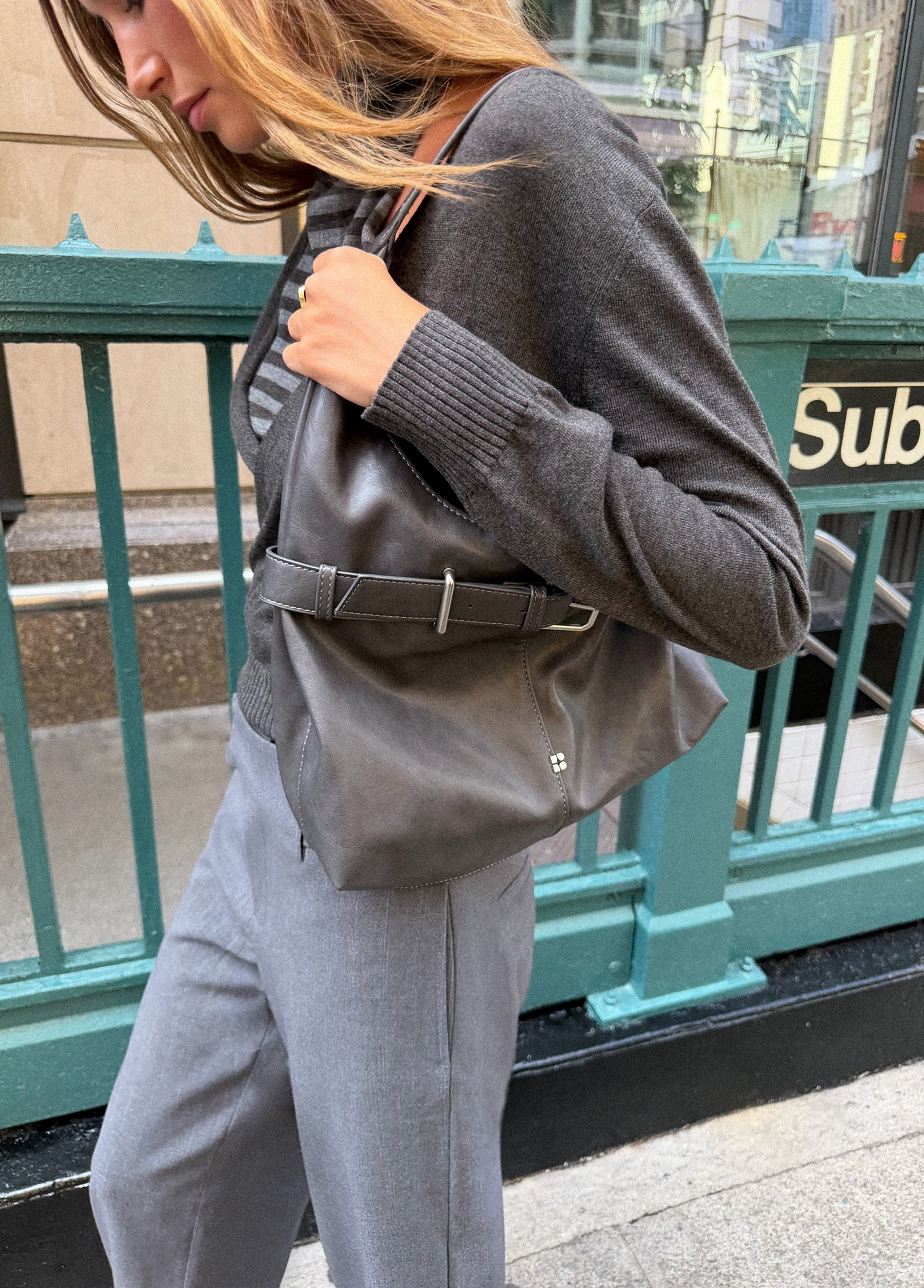 Buckle shoulder bag