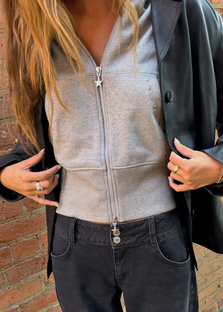 Studded hooded sweatshirt