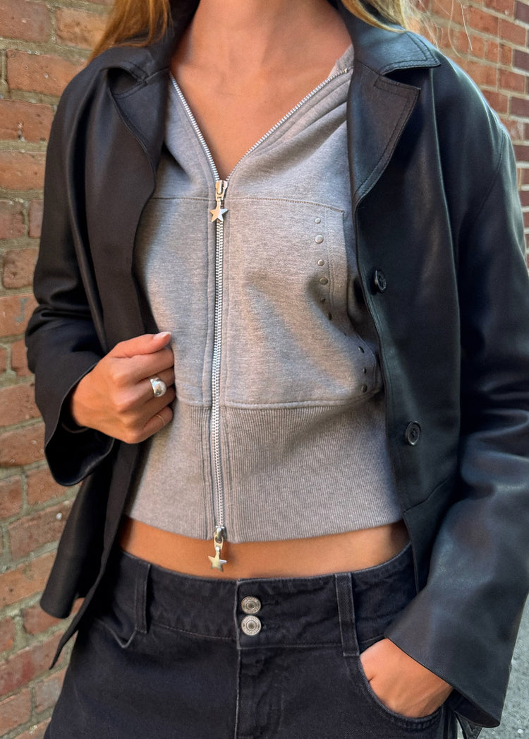 Studded hooded sweatshirt