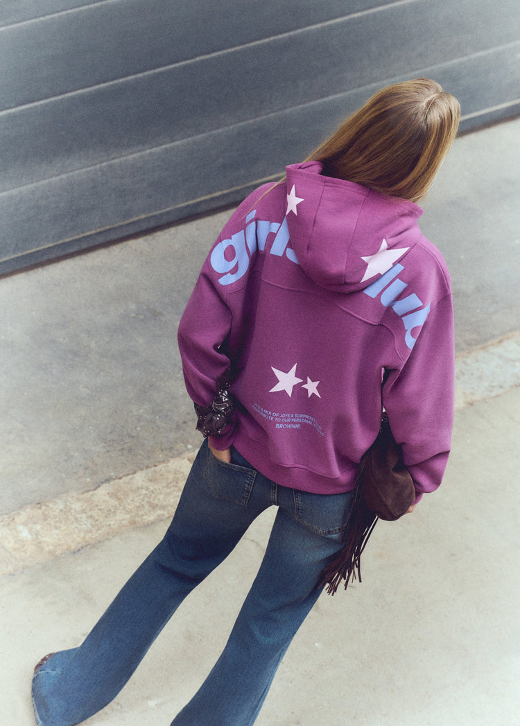 Sudadera print estrellas capucha