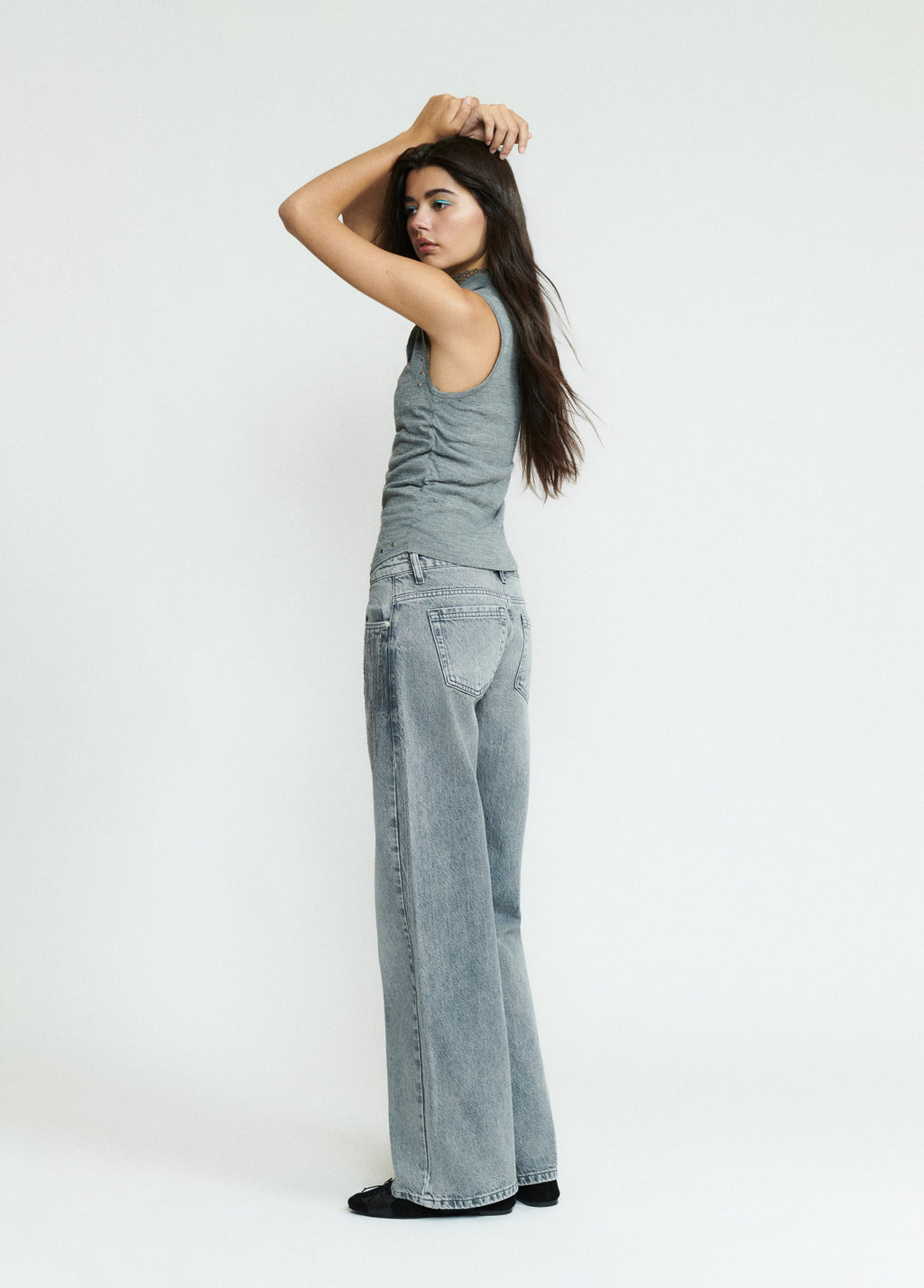 Glänzende Cascade-Jeans