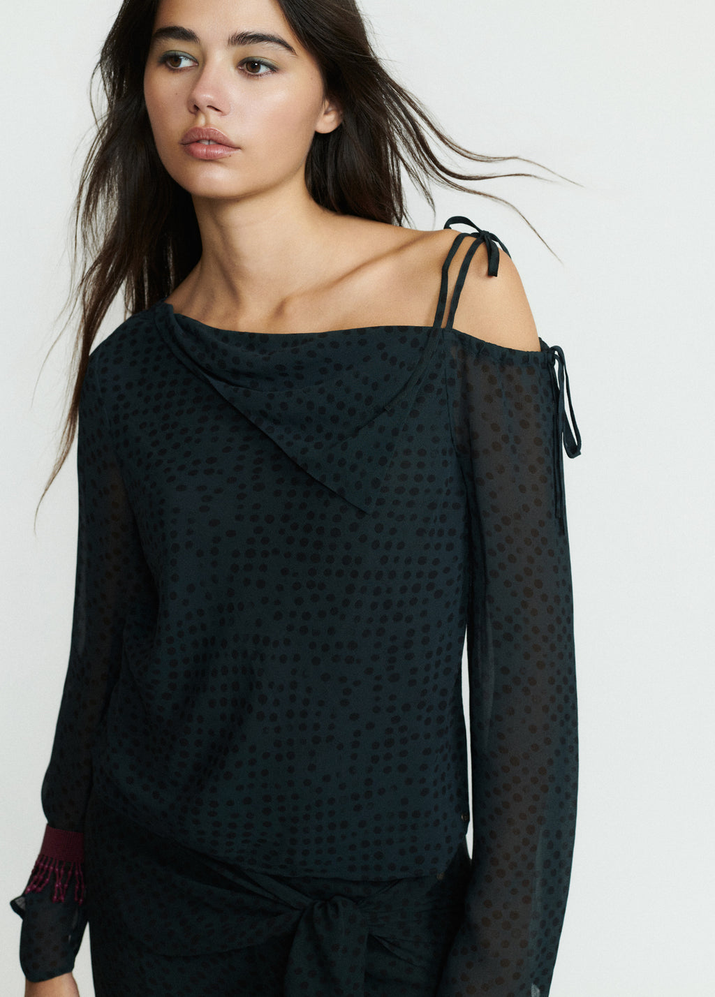 Asymmetrische blouse met lange mouwen
