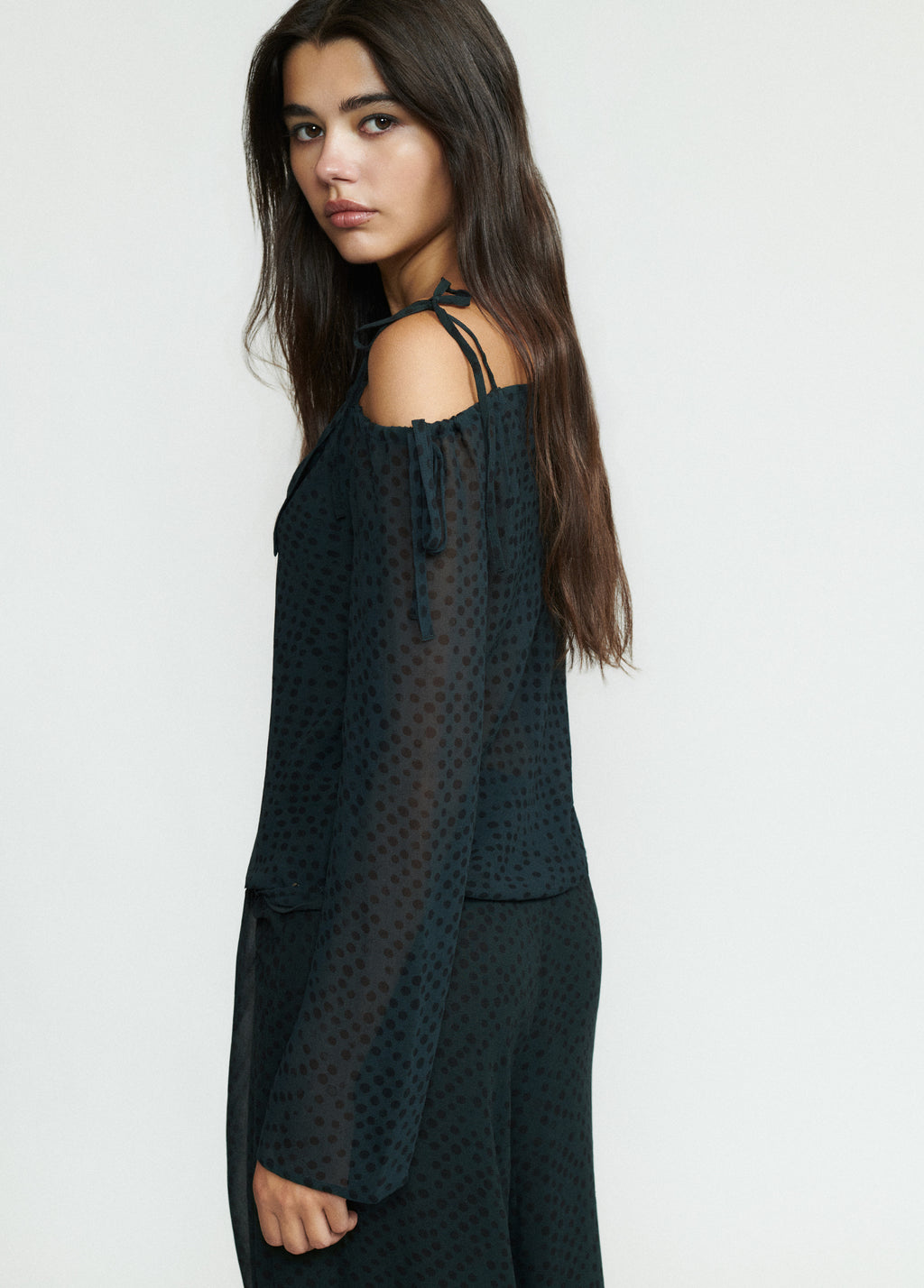 Asymmetrische blouse met lange mouwen