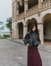 Chaqueta bomber piel botones