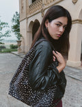 Animal print leather shoulder bag