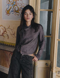 Jacquard blouse with bow details