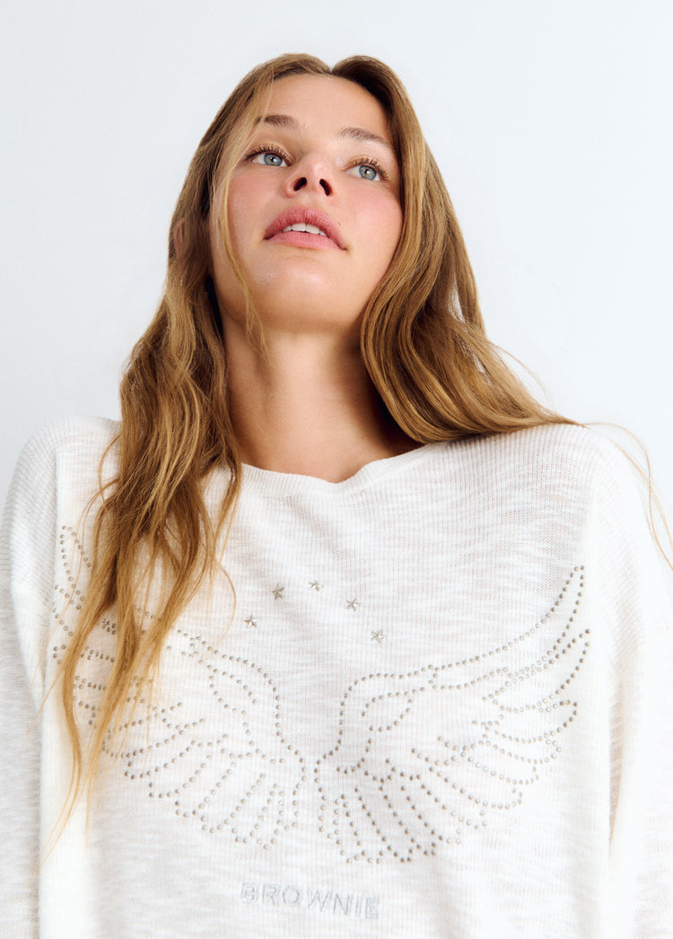 Jersey algodón alas tachas