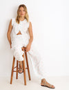Baggy pants with embroidery