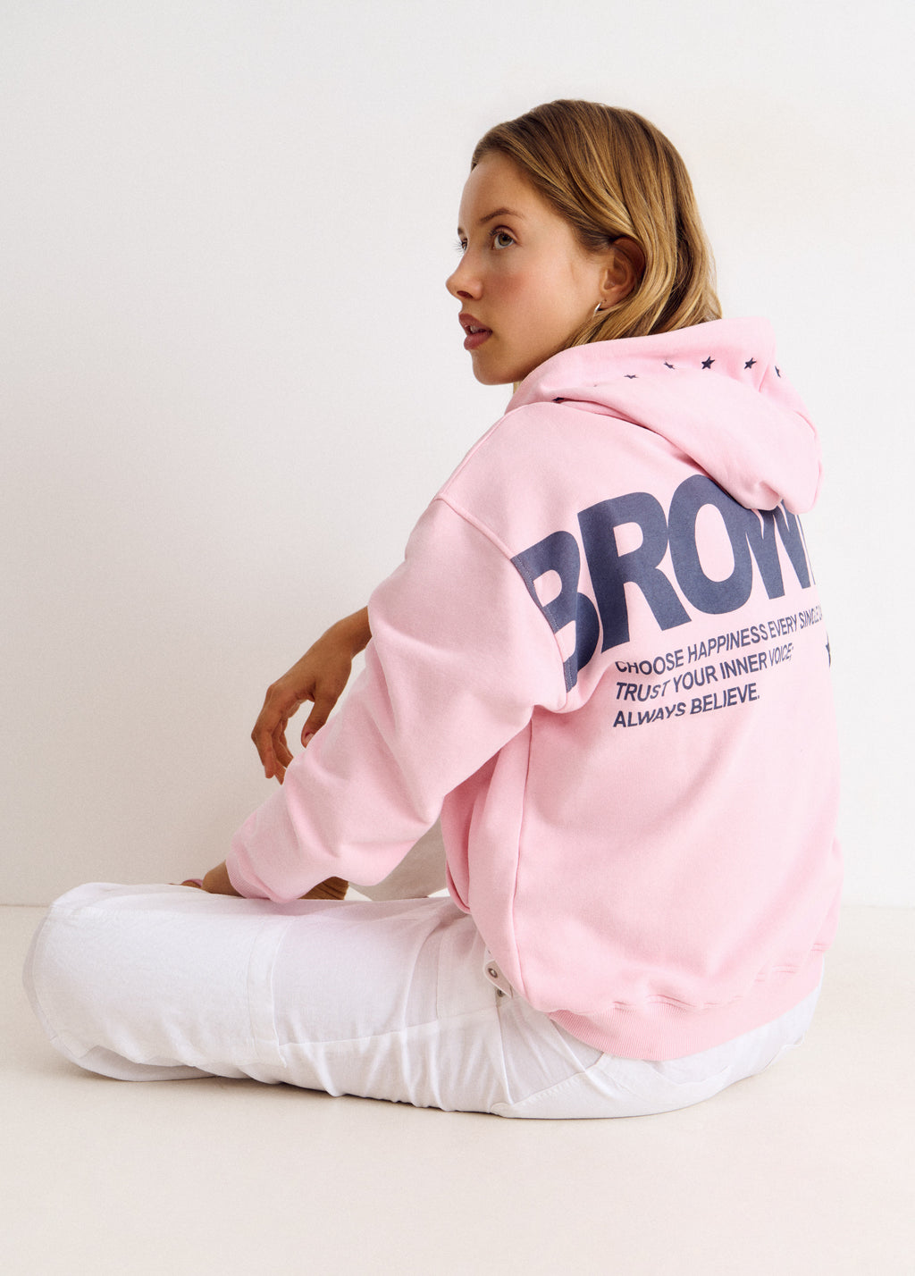 Sudadera capucha brownie estrellas