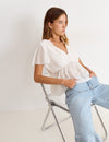 Blusa manga corta volantes