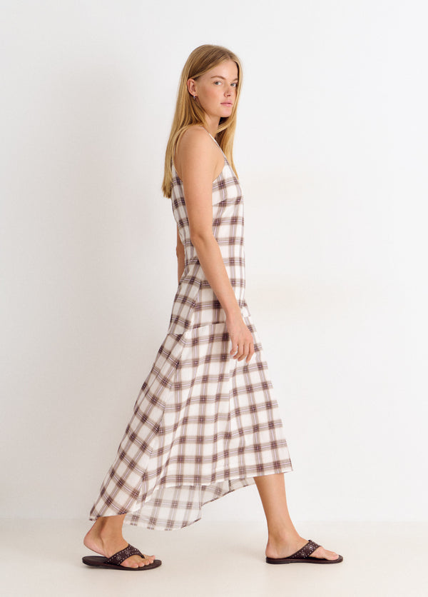 Vestido largo cuadros
