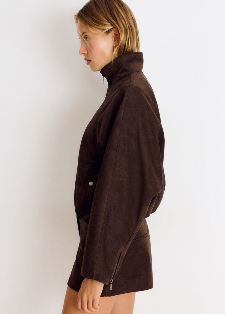 Quilted front jacket