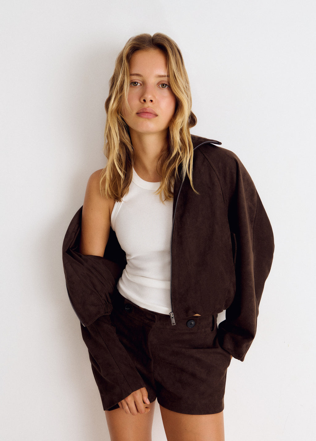 Quilted front jacket