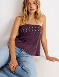 Studded bandeau top