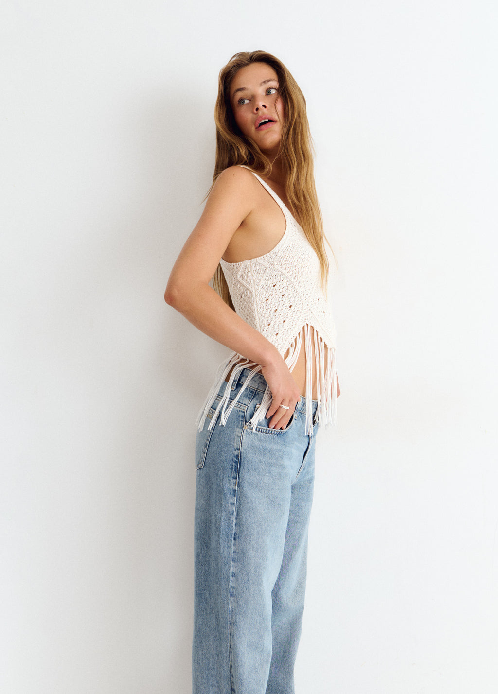 Crochet fringing top
