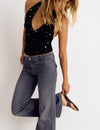 Flare jeans with back pockets