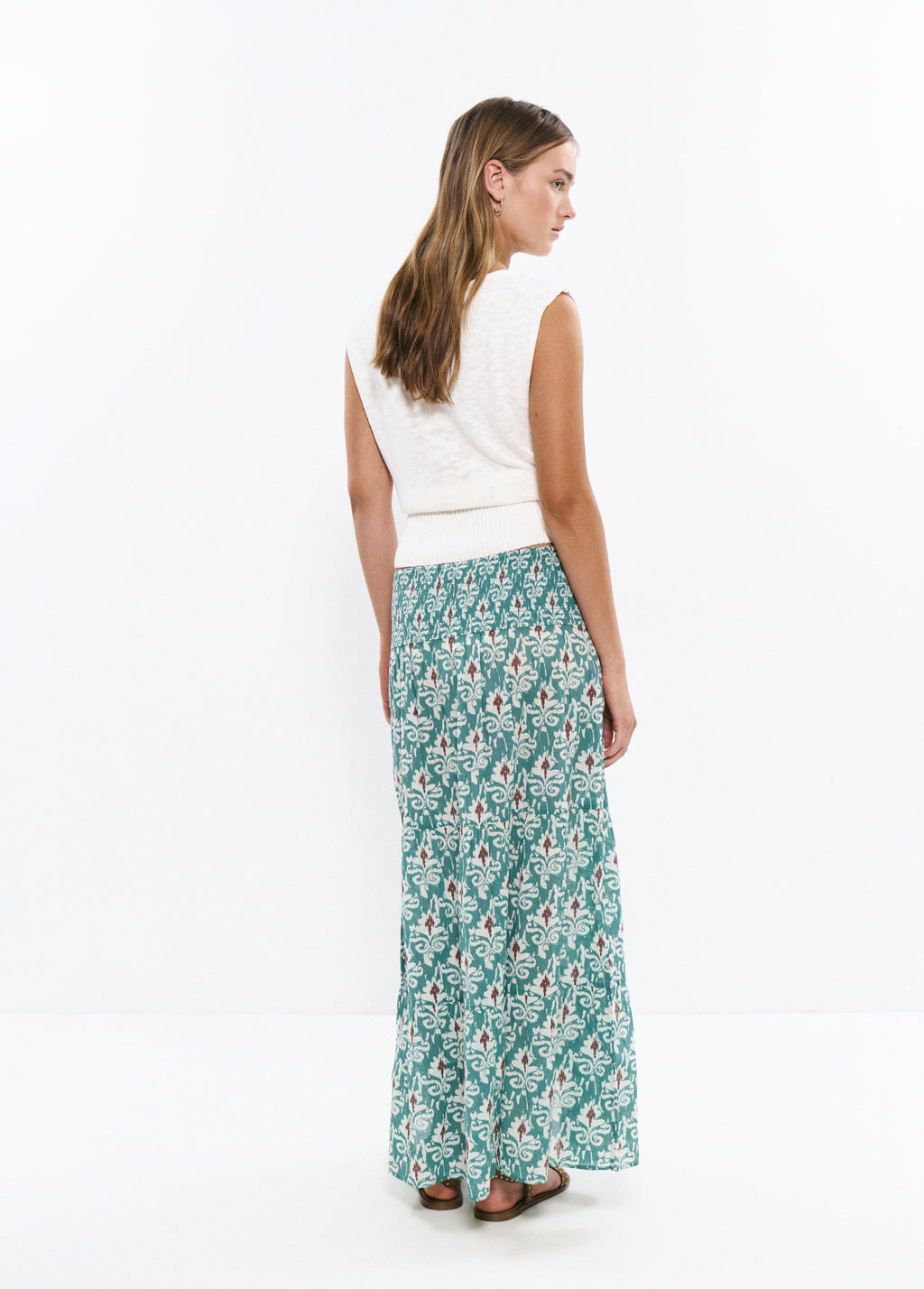 Long smocked skirt