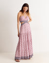 Vestido longo com recorte