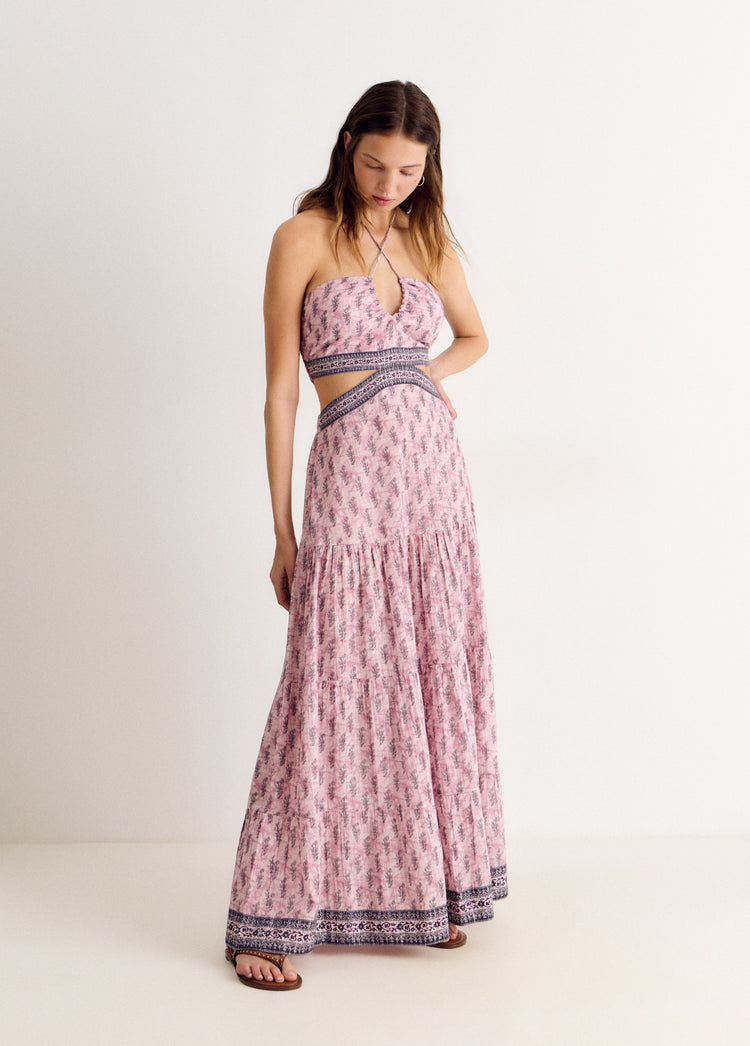 Vestido largo cut-out