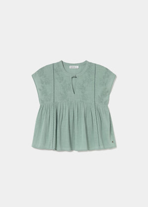 Blouse manches courtes brodée