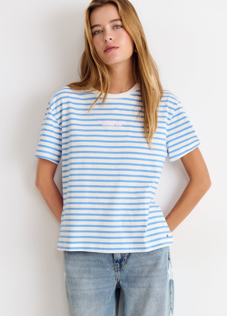 Striped print t-shirt