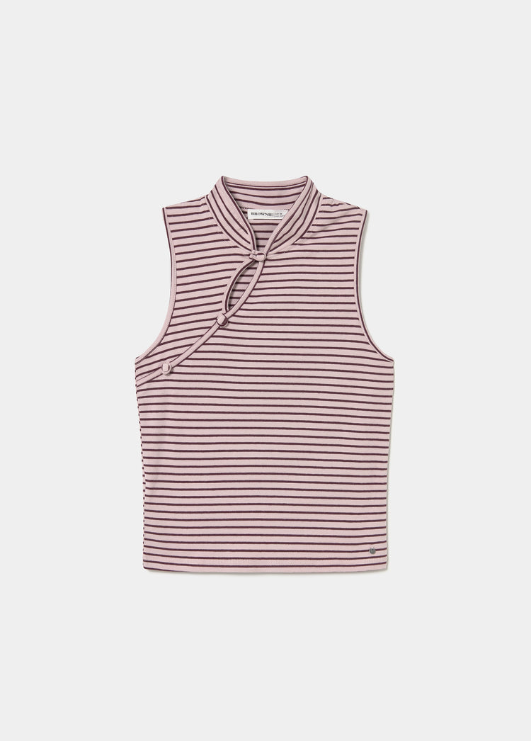 Camiseta raya tejida cuello abotonado