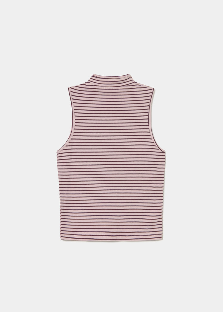Camiseta raya tejida cuello abotonado