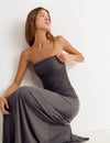 Vestido micromodal frunces largo