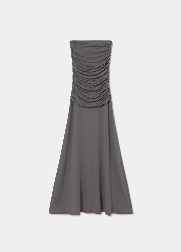 Vestido micromodal frunces largo