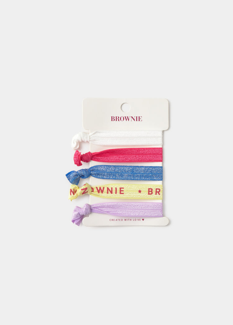 Brownie logo hair tie pack
