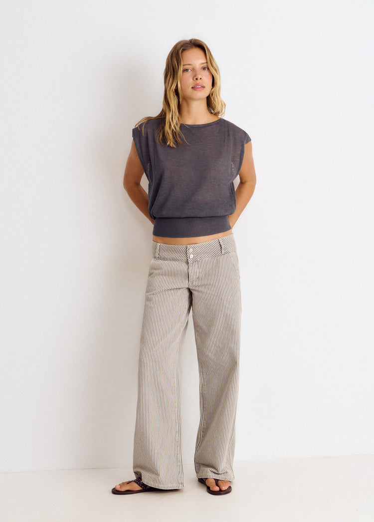 Striped side panel trousers