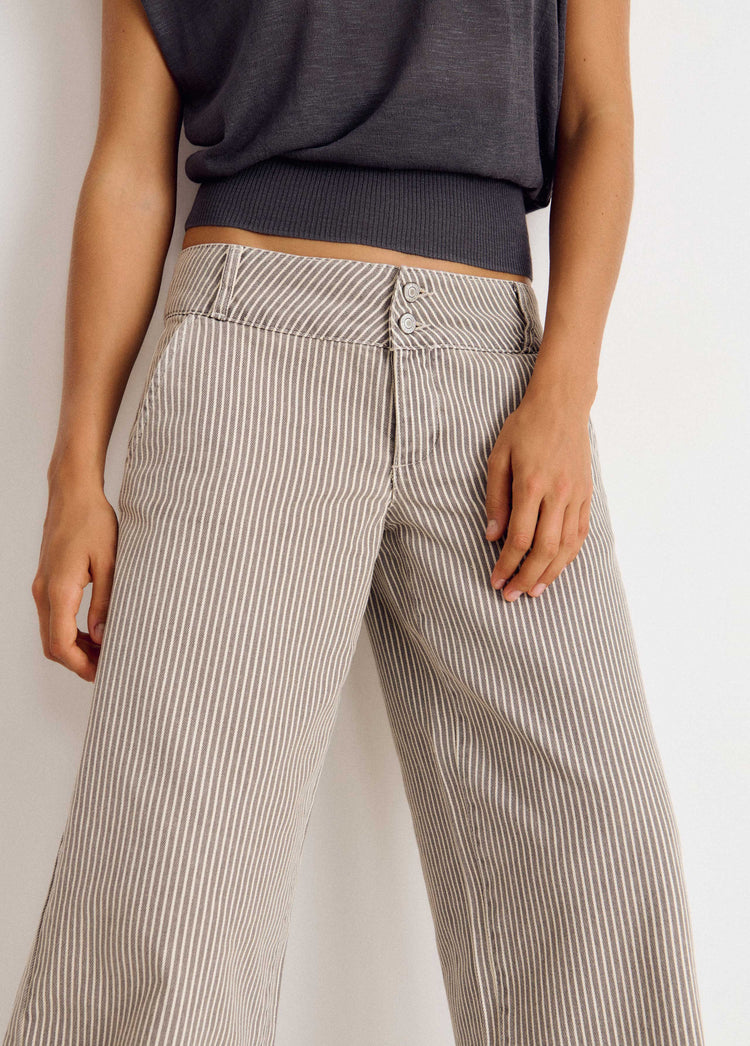 Striped side panel trousers