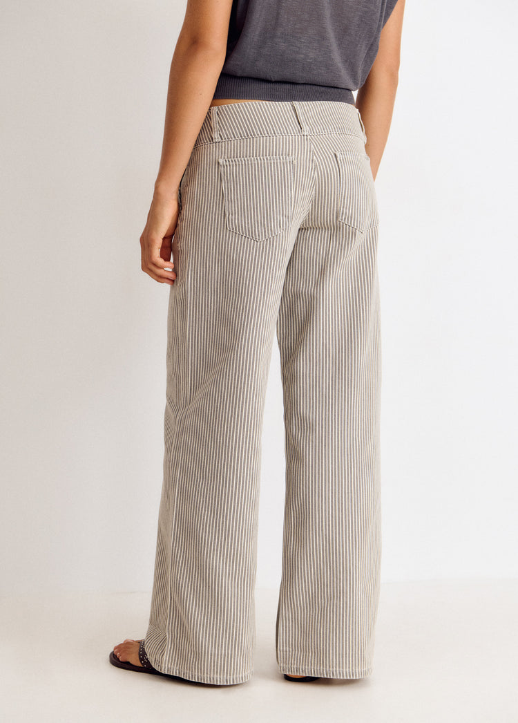 Striped side panel trousers