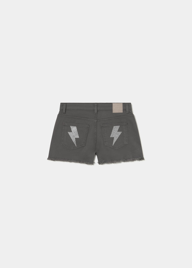 Short with patch glitter
