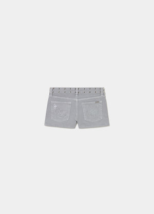 Five-pocket shorts with glitter studs