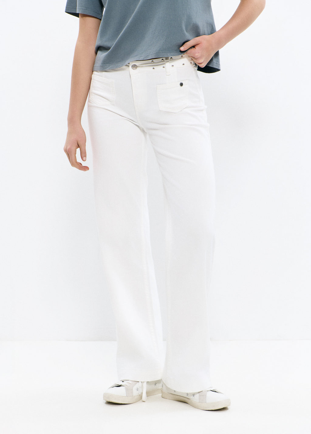 Pantalón bolsillo parche glitter