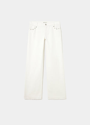 Low-rise pants with glitter stars and studs