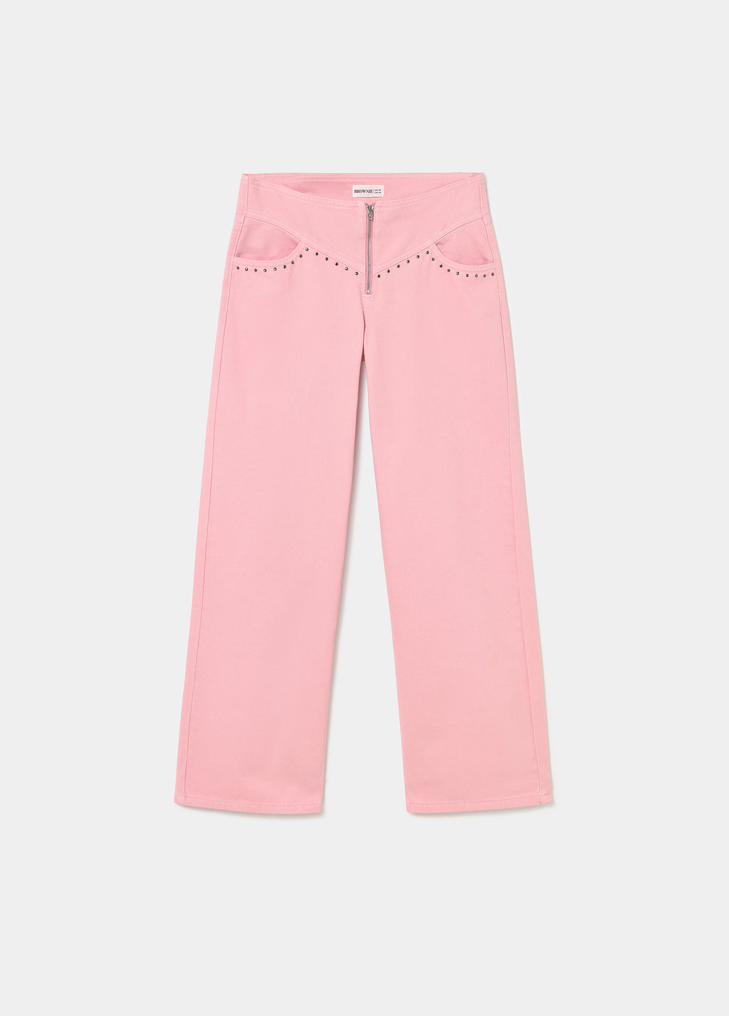 Pantalon pieza cintura con tachas