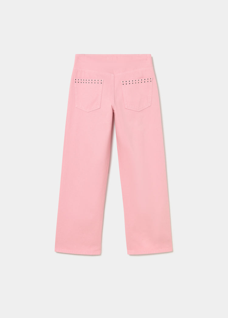 Pantalón pieza cintura con tachas