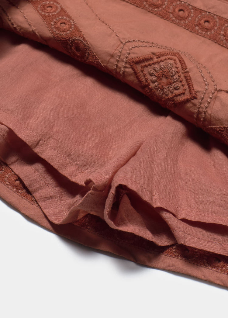 Embroidered skirt with mirrors