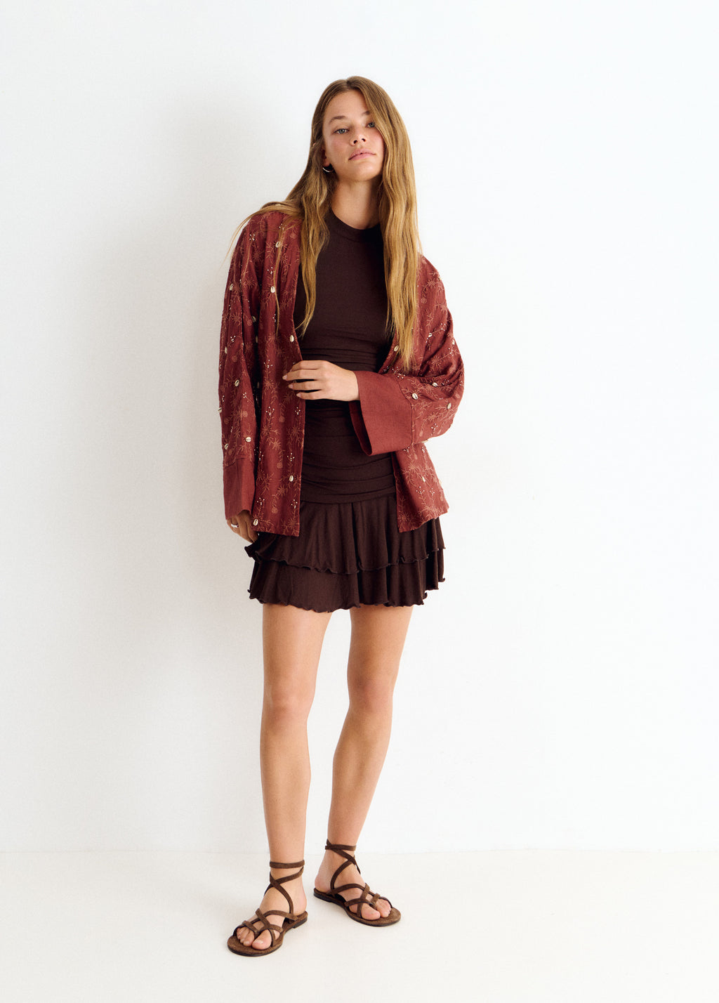 Jaqueta kaftan brodats pedreria