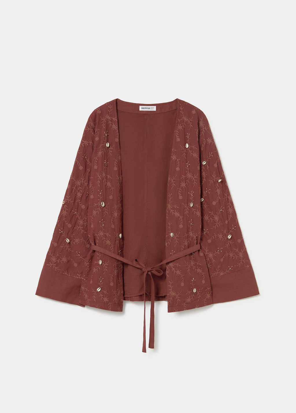 Casaco kaftan bordado com pedraria