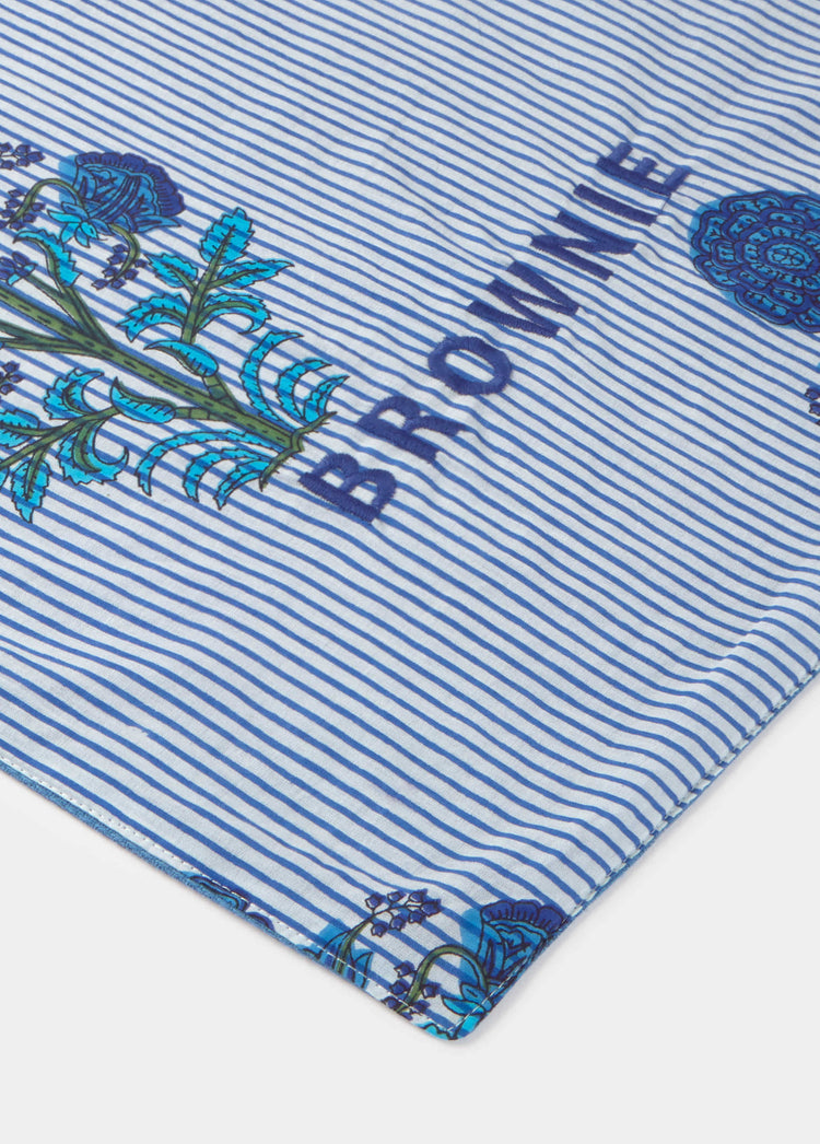 Serviette paréo floral rayé