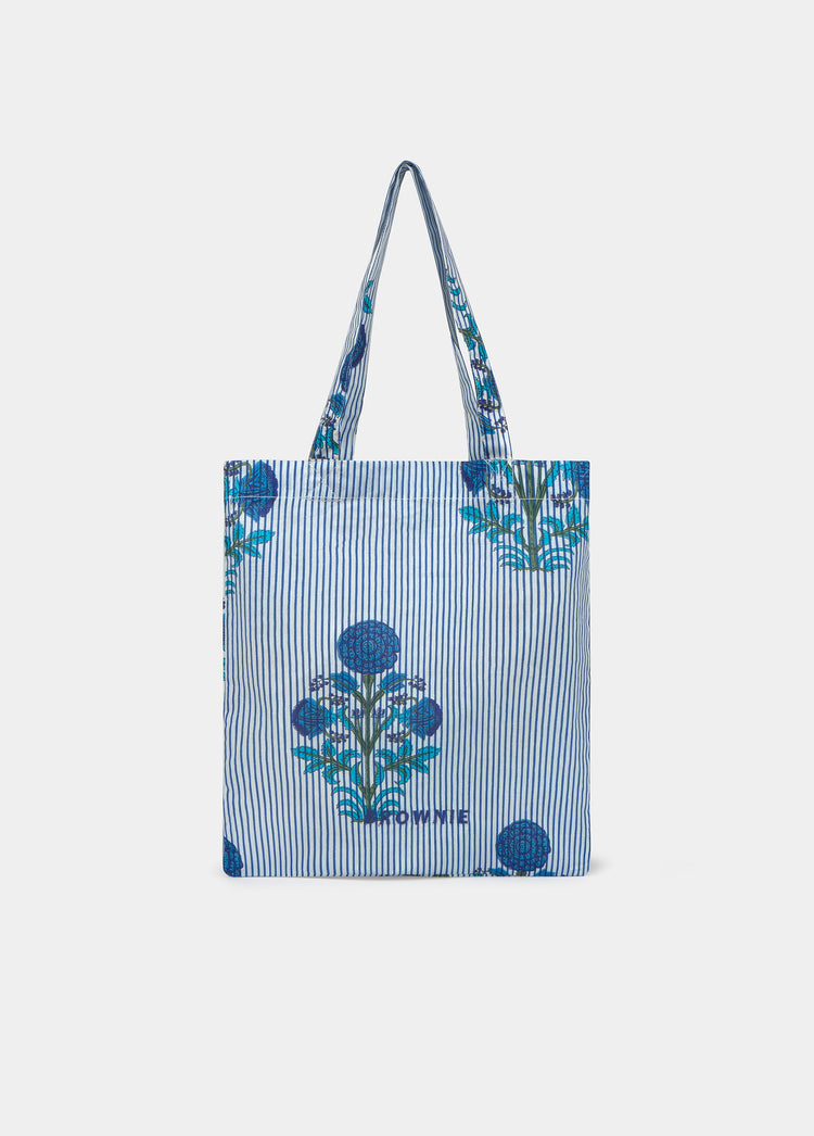 Serviette paréo floral rayé