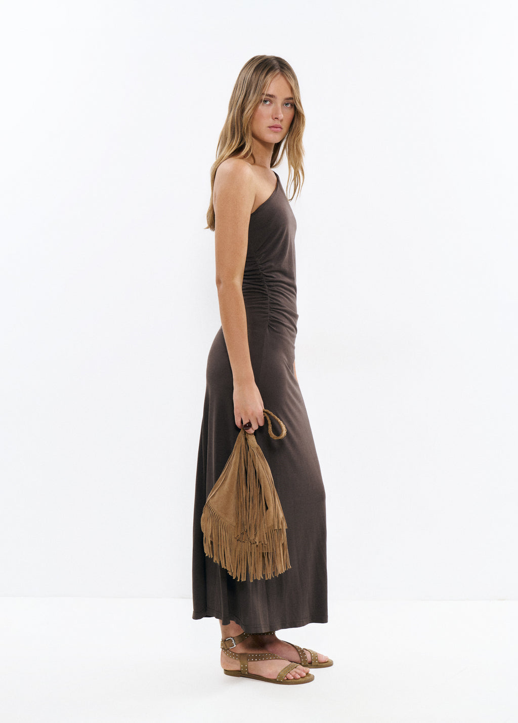 Sac épaule franges cuir