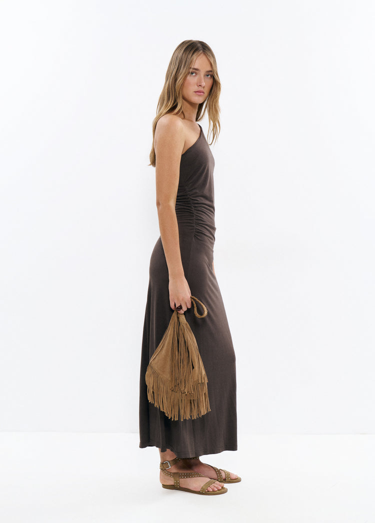 Bolso hombro flecos piel